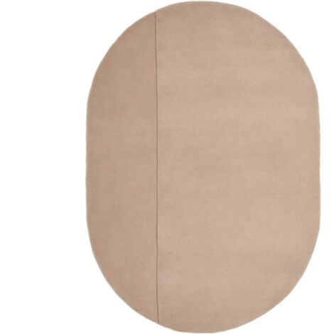 Tappeto ovale Cosima in lana beige Ø 160 x 230 cm