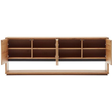 Kave Home - Credenza Alguema 4 ante impiallacciato rovere finitura naturale  200 x 74 cm