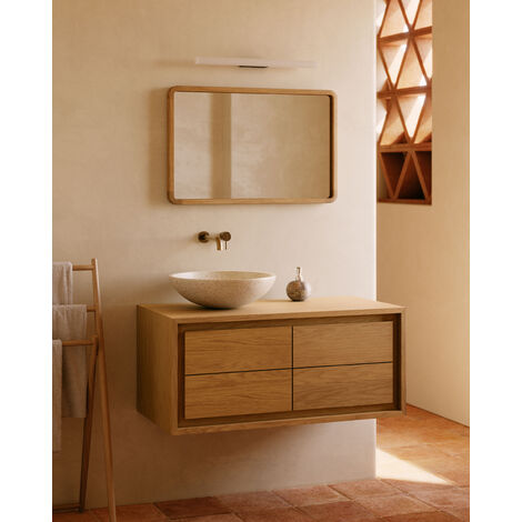 Scaffale da bagno con quattro ripiani da 42 cm in legno di teak