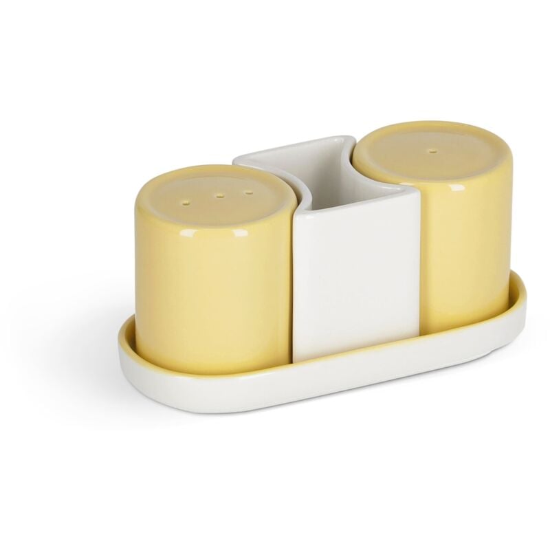 Kave Home - Midori Keramik Salz- und Pfefferset in gelb