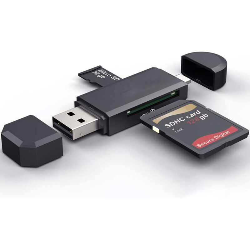 Galaxy S10 Nexus 5X / 6P 3 en 1 Universel USB Type C USB- A et Micro USB pour MacBook Pro TUTUO Lecteur de Carte USB SD/Micro SD TF Gris Huawei P30/P30 Pro/P30 Lite Chromebook Pixel 