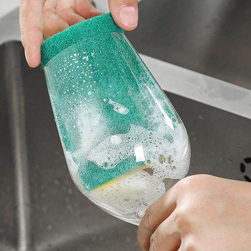 paquet de 40 Éponges à récurer robustes Éponges de cuisine antirayures Épurateur à double face Tampons à récurer écologiques pour nettoyage sans effort pour la vaisselle 