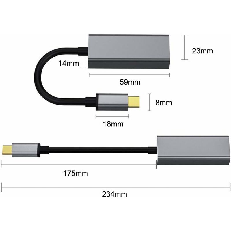 JSAUX Adaptateur USB-C vers Ethernet Thunderbolt 3/Type-C vers RJ45 Gigabit Ethernet LAN Câble adaptateur compatible avec MacBook Pro Dell XPS iPad Pro MacBook Air Surface Book 2-Rouge 