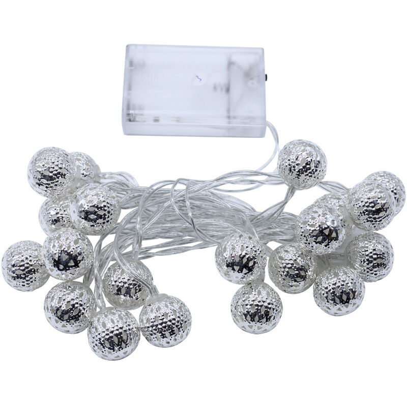 fête Jsdoin Guirlandes lumineuses à piles avec 5M 50 LED blanches chaudes sur fil d'argent pour chambre à coucher Guirlandes lumineuses à LED mariage 