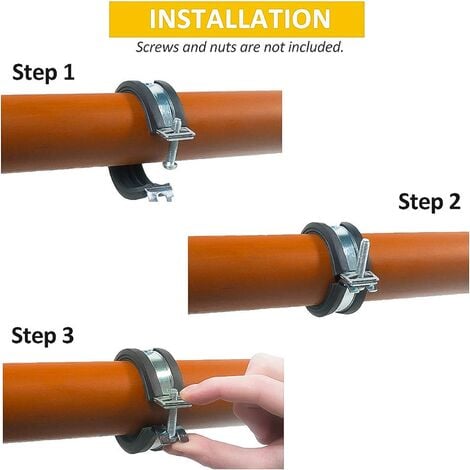 Colliers de fixation de tubes P-Clips de serrage avec insert en caoutchouc choix 4 Pièces Ø 6mm Band 15mm