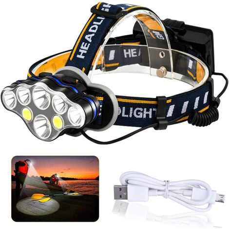 18000 Lumens 5 Led T6 Lampe Frontale Zoom Boitier Aluminium étanche 18000 Lm 