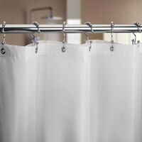 Anneaux de crochets de rideau de douche, crochets de douche à double glissement en métal résistant à la rouille pour rideaux de tringles de douche de salle de bain, lot de 12 anneaux chromés