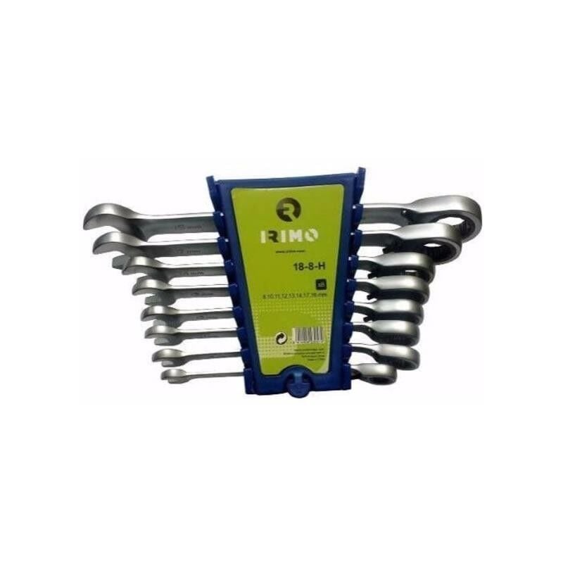 IRIMO JUEGO LLAVES COMBINADAS CARRACA 8-10-11-12-13-14-17-18-19 (ESTUCHE 8 PZ.