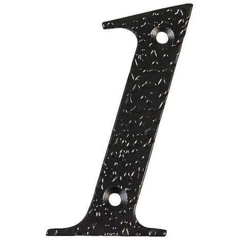 AMIG numero 1 -m.4 negro 10cm. blister , Número 1 de forja M.4. Pintado con pintura epoxy. Ideal para puertas y fachadas de exteriores, en edificios, casas, etc. Con 2 huecos para