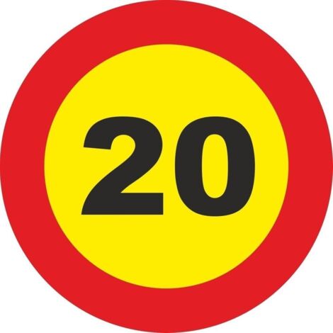 Señal vial 700x700mm metalica velocidad mÁxima 20 v10020