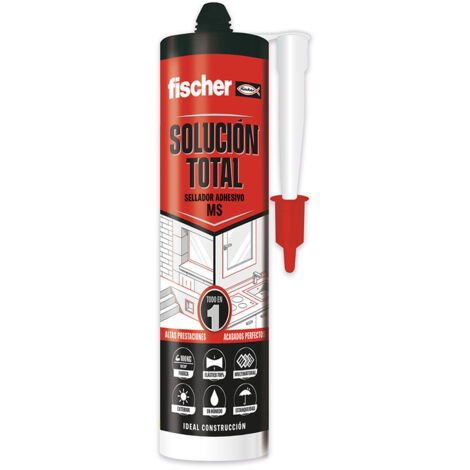 Sellador Adhesivo 290ml Resistencia 700 Elasticidad 100kg-10cm2 Aplicable Húmedo Intemperie Negro Fischer