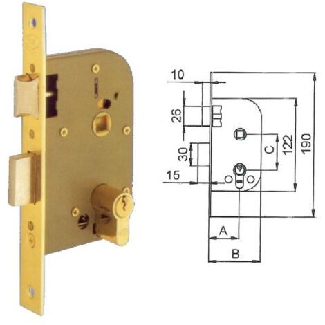 UCEM CERRADURA 5134 HL 50 47 MADERA EMBUTIR PICAPORTE PALETON HL.