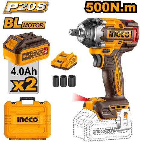 Ingco Atornillador de impacto inalámbrica 500 Nm 20V CIWLI2050