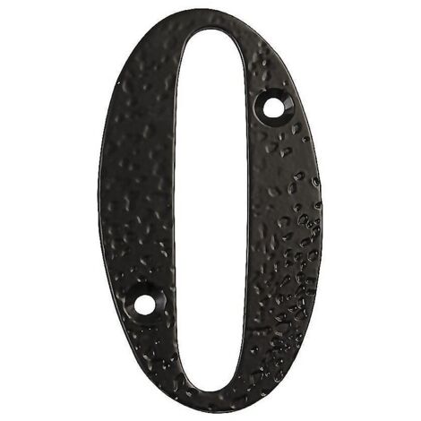 AMIG numero 0 -m.4 negro 10cm. blister , Número 0 de forja M.4. Pintado con pintura epoxy. Ideal para puertas y fachadas de exteriores, en edificios, casas, etc. Con 2 huecos para (1/3)