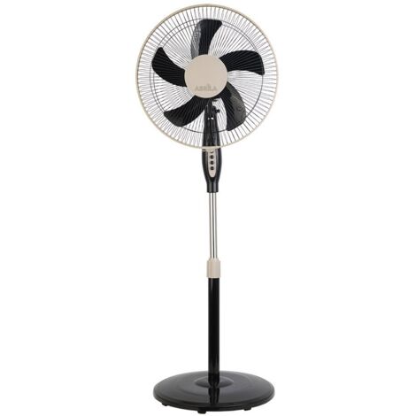 FABRILAMP VENTILADOR PIE BELMONTE 5 ASPAS 43CM 45W NEGRO/BEIS (1/3)