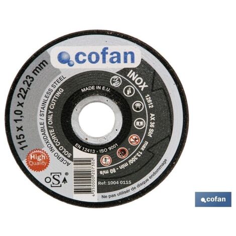 COFAN DISCO CORTE INOX PLANO PRO 1151.022
