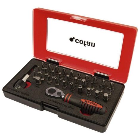 COFAN set mini carraca 1/4 con puntas (33 pcs.) , Set mini carraca 1/4 con puntas (33 pcs.)
