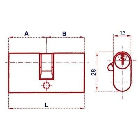 Cilindro 27X27Mm C002727L Laton Leva Corta Oval Lince