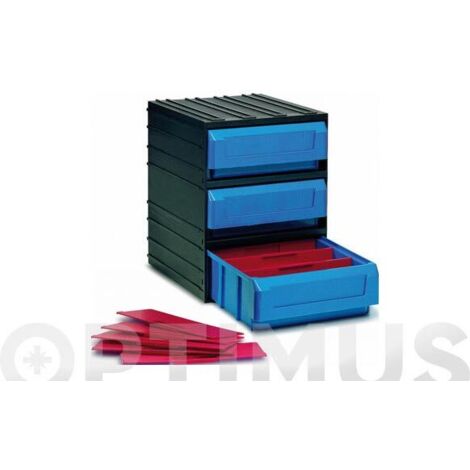 CLASIFICADOR APILABLE PLASTICO NEGRO   3 GAVETAS 245 X 291 X 321 MM - 351006