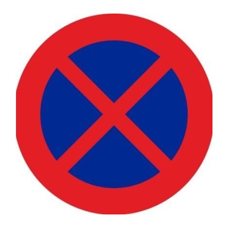 Señal vial 700x700mm metalica prohib parar/estacionar v10022
