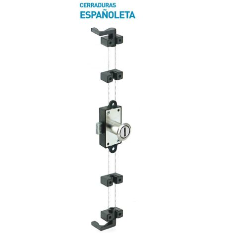 OJMAR CERRADURA ARMARIO SOBREPONER CON VARILLAS C2968.001 NEGRA