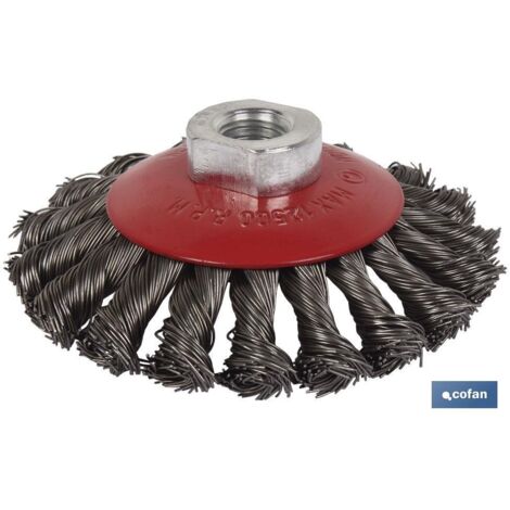 COFAN CEPILLO ALAMBRE ACERO OBLICUO TRENZADO 100 mm.M.14
