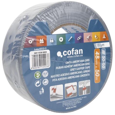 COFAN CINTA AMERICANA MALLA GRIS 50mm.50 M.