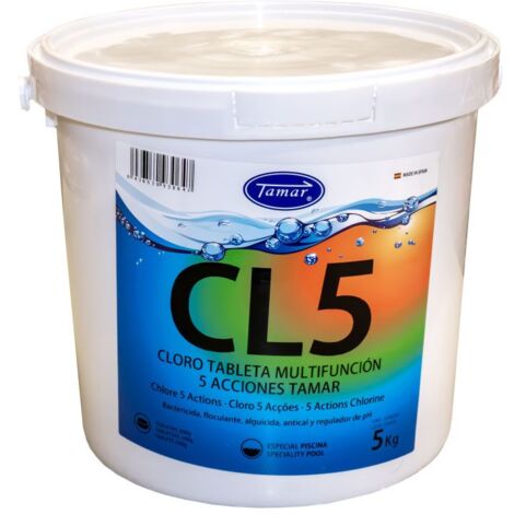 TAMAR Cloro 5 Acciones Tabletas 200 g 5 kg Acción Lenta 1205100050