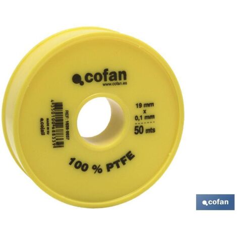 COFAN rollo 50 mts cinta ptfe de 19mm x 0,10mm   caja 10 unid.