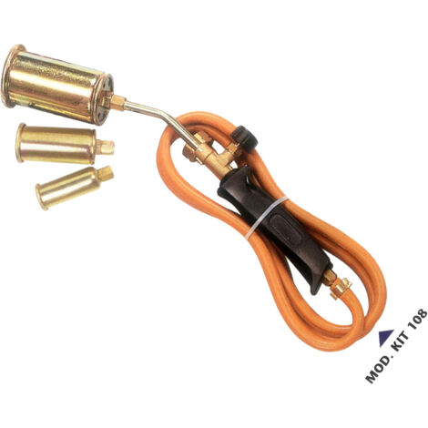 BUTSIR SOLDADOR GAS MANGUERA GATILLO 3 BOQUILLAS 25,35,50 KIT 108 (GRIFO+BOMBONA NO INCLUIDA 907