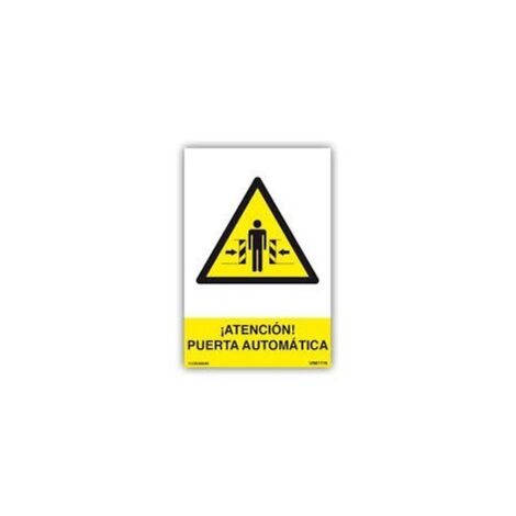 CARTEL PVC 21 30 ATENCION PUERTA AUTOMATICA