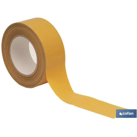 COFAN cinta doble cara para moqueta 25mts x 50mm , La cinta de doble cara ofrece una fuerte adhesión por ambas caras para favorecer su versatilidad a la hora de utilizarse para múl