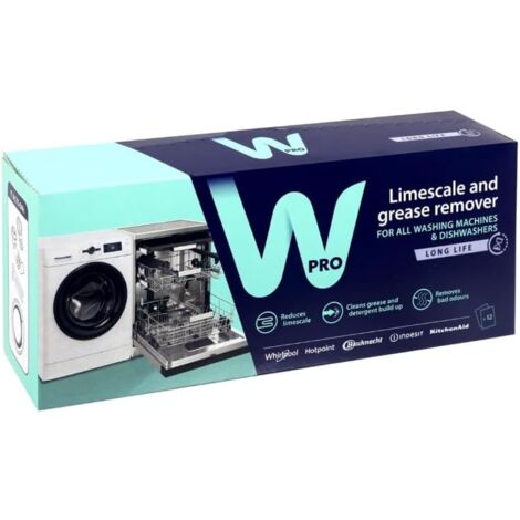Détartrant dégraissant WPRO pour lave-linge et lave-vaisselle.