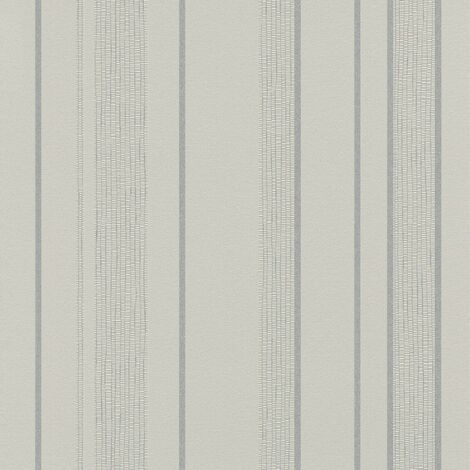 Grey Silver Stripe Wallpaper Metallic Glitter Shimmer Textured Non-Woven Vinyl (1/2)