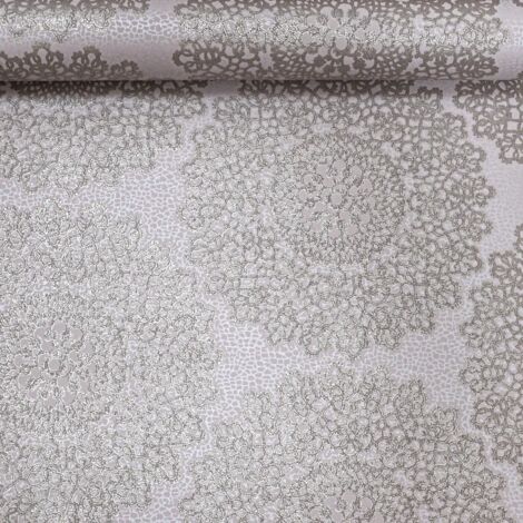Taupe Gold Oriental Wallpaper Textured Metallic Damask Shimmer Glitter Effect