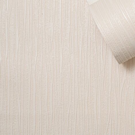 Plain Cream Stripe Wallpaper Thick Textured Slightly Imperfect Paste The Wall