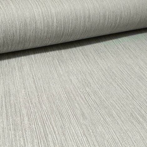 Plain Mid Neutral Grey Textured Wallpaper Modern Thick Quality Designer Decor - Grey