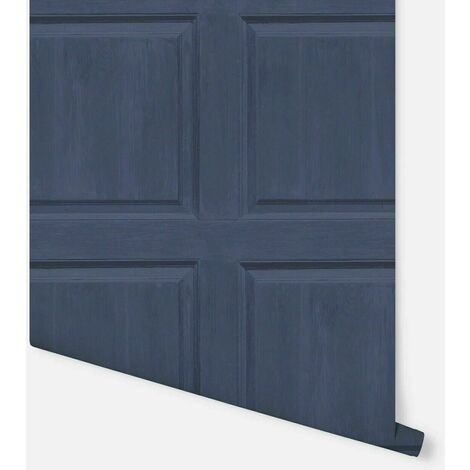 Arthouse Navy Blue Washed Wood Panel Effect Rustic Panelling 3D Effect Wallpaper