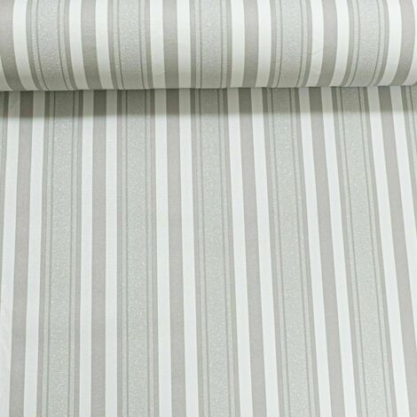 Glitter Striped Grey White Silver Paste The Wall Textured Heavy Vinyl Wallpaper