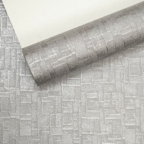 Arthouse Basalt Texture Gunmental Grey Silver Metallic Foil Textured Wallpaper