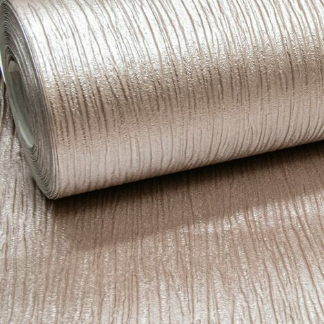 Plain Cassiel Textured Metallic Rose Gold Shimmer Free Match Wallpaper