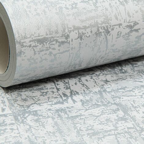 Holden Metallic Silver Grey Plain Industrial Concrete Stone Effect Wallpaper (1/3)