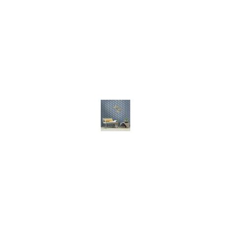 Holden Geometric 3d Effect Trident Metallic Navy Blue Grey Feature Wallpaper