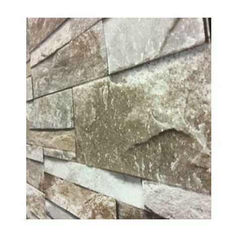 Grandeco Stone Choc Brown Brick Slate 3D Effect Realistic Vinyl Wallpaper A17204