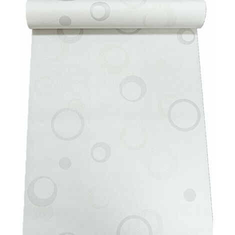 White Metallic Grey Glitter Swirl Circle Textured Vinyl Wallpaper Paste The Wall (1/4)