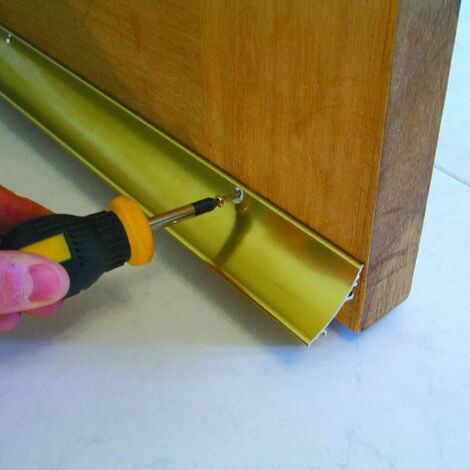 Door Rain Deflector 32mm With End Caps Face Fixed Bottom Door Strip Gold Effect (1/5)