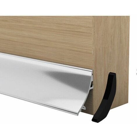Aluminium 32mm Rain Deflector With Caps Face Fixed Bottom Door Strip Stormguard