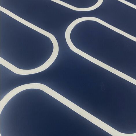 Navy Blue White Linear Curve Wavey Lines Minimalist Feature Wallpaper (1/4)
