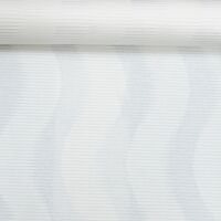 White Paintable Textured Wallpaper Plain Wave Stripe Effect Thick Paste The Wall
