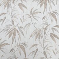 Taupe Beige Floral Wallpaper Textured Bamboo Leaves Thick Quality Italian Vinyl